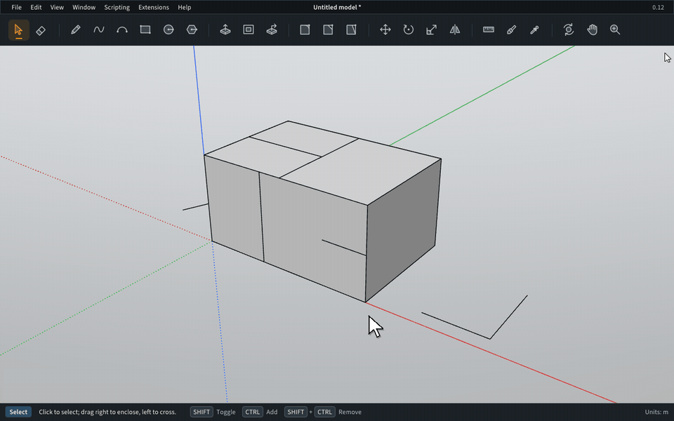 Clean Up erases the edges that split a box's faces and the stray edges around it, then reports what it removed.